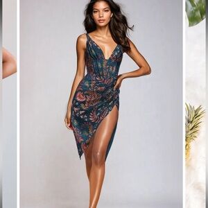 Asymmetrical averie HALLEY 
DRAPED MIDI dress NWT $168 revolve formal party xxl